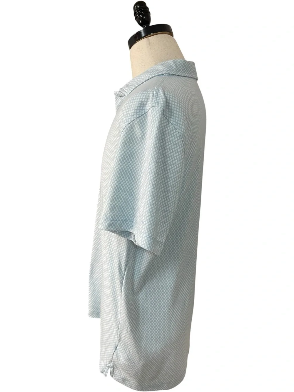 UNTUCKit Chen Printed Wrinkle Free Polo Blue White
